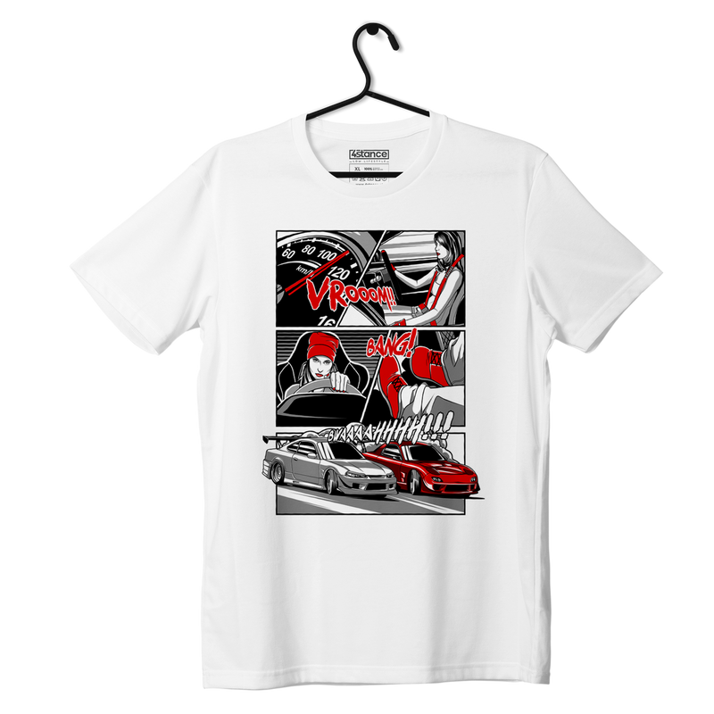 Biały T-shirt koszulka COMIC DRIFT