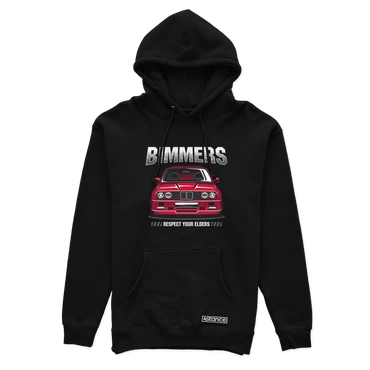 Czarna bluza z kapturem BMW E30 BIMMERS