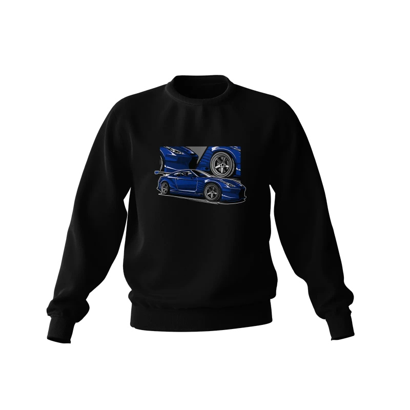 Nissan Skyline GT-R R35 Blaues Sweatshirt in schwarz