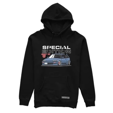 Czarna bluza z kapturem HONDA CIVIC IV SPECIAL 90s