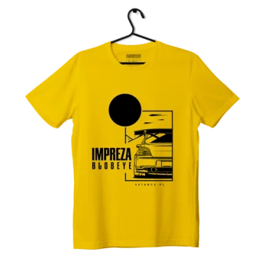 T-shirt koszulka Subaru Impreza Blobeye żółta