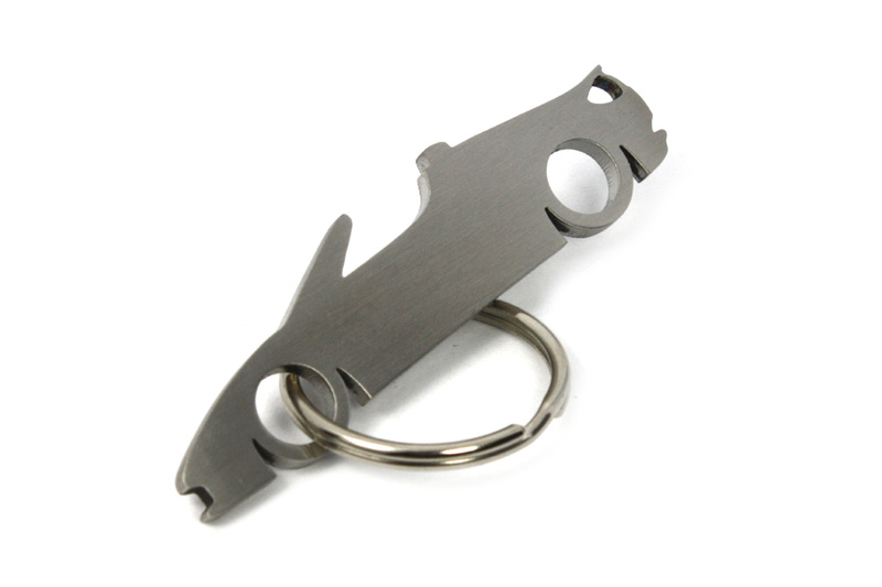 Stainless steel 2008 Tesla Roadster key ring