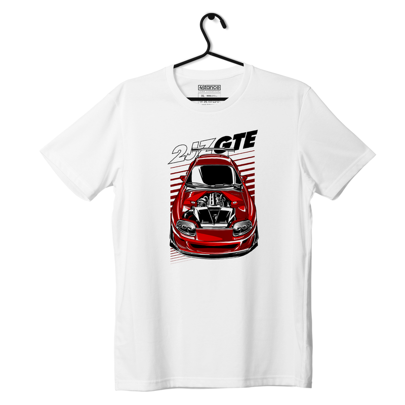 Weißes T-Shirt Toyota Supra mk4 2JZ