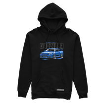 Schwarzer Kapuzenpullover NISSAN R34 GODZILLA