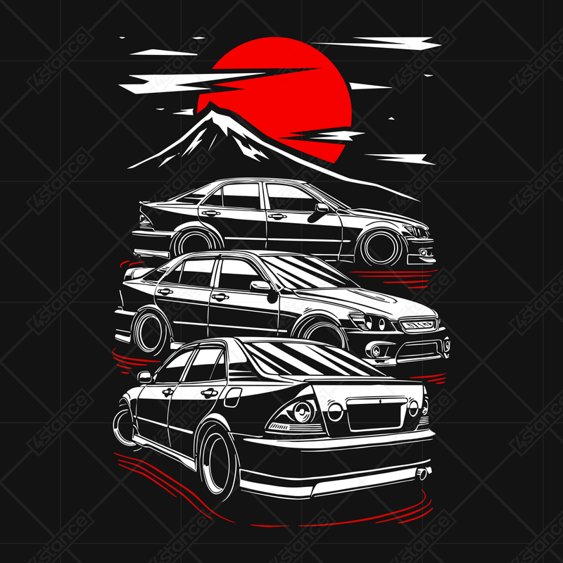 Schwarzes LEXUS IS200 IS300 IS GANG T-shirt