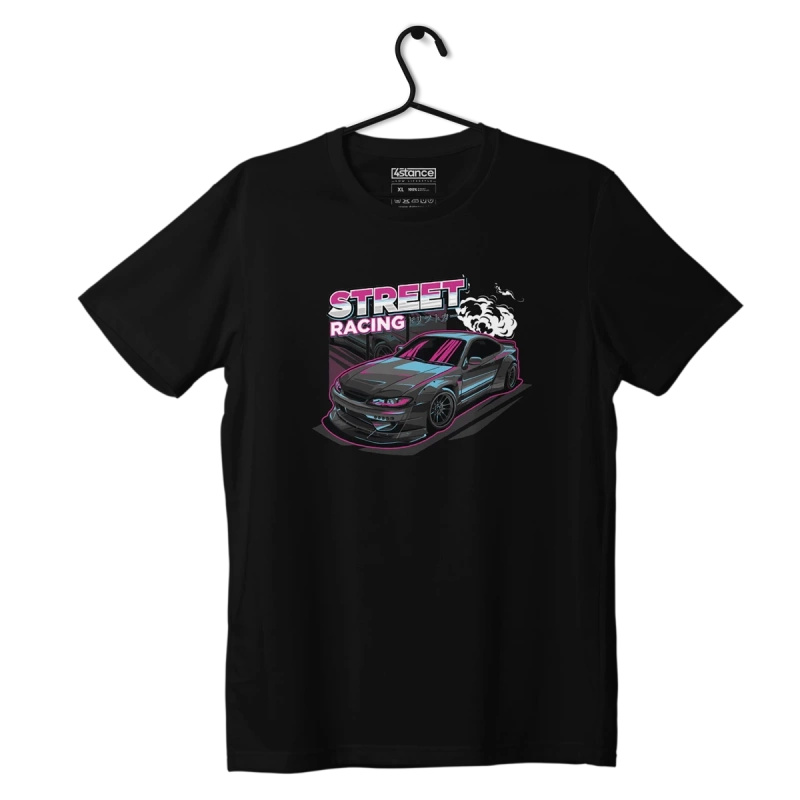 Schwarzes NISSAN S15 STREET RAICING T-shirt