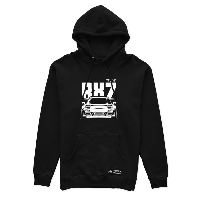 Schwarzer MAZDA RX-7 BW Hoodie