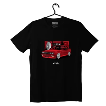 Czarny T-shirt koszulka BMW E30 M3 coupe