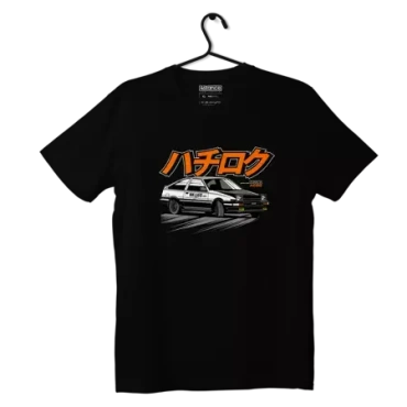 Czarny T-shirt koszulka Toyota AE86 TRUENO FINAL