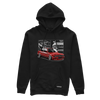 Black hooded sweatshirt red BMW E30 M3