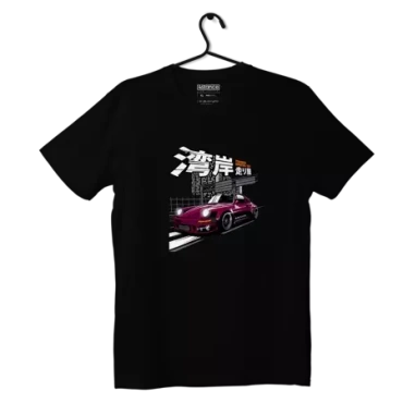 Czarny T-shirt koszulka Porsche 930