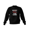 Schwarzes Sweatshirt RESPECT YOUR ELDERS