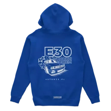 Mikina s kapucňou BMW E30 Goes sideways blue