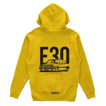 BMW E30 Classic Yellow mikina s kapucňou
