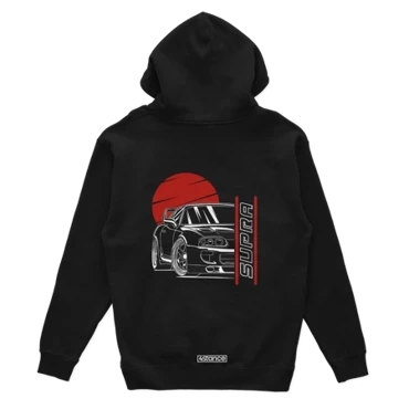 Black hooded sweatshirt TOYOTA SUPRA MK4 JAPAN