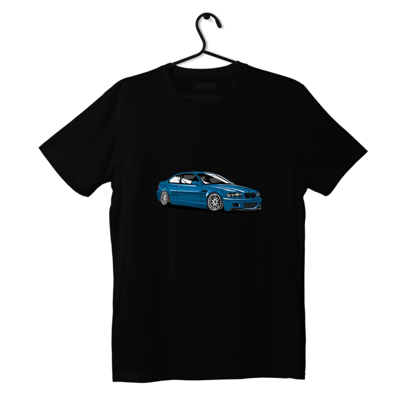 Schwarzes T-shirt blau BMW M3 E46