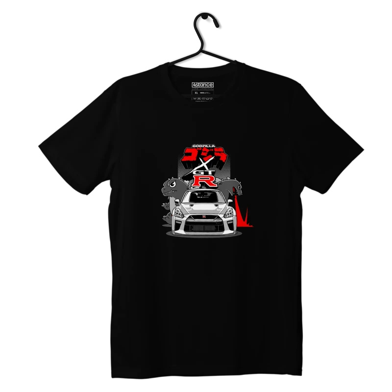 Black Nissan Skyline GT-R R35 Godzilla T-shirt