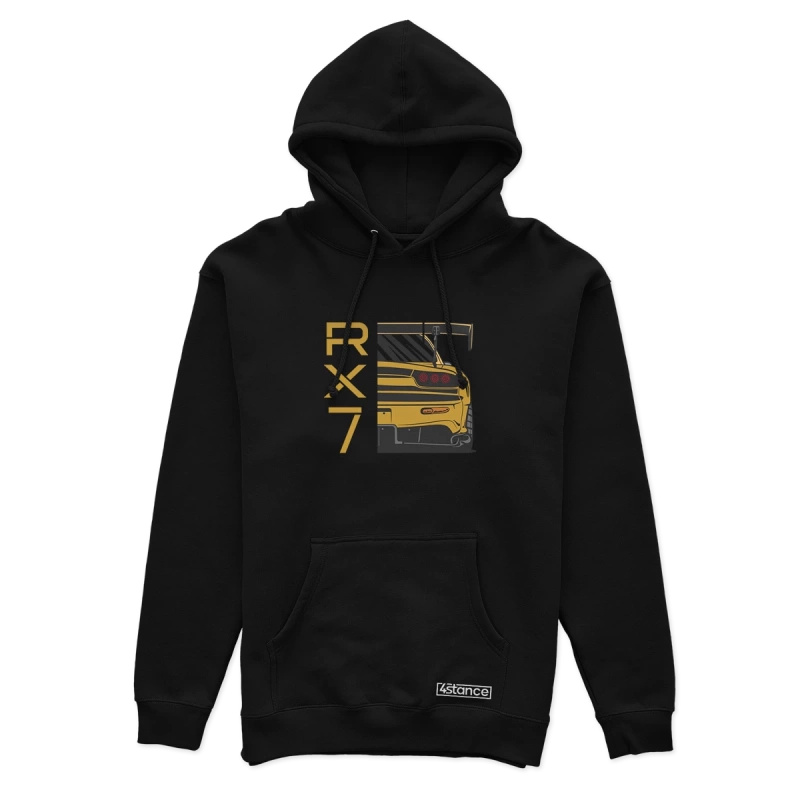 MAZDA RX-7 RX7 YELLOW schwarzer Hoodie
