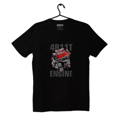 Czarny T-shirt koszulka silnik 4B 11T EVO