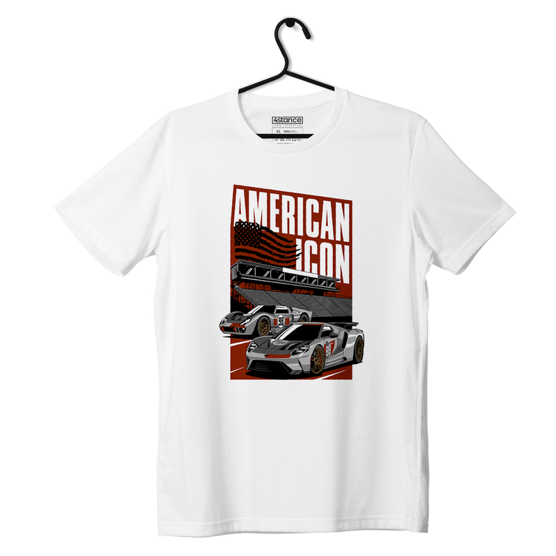 Weißes T-Shirt Ford GT40 Amerikanisches Symbol