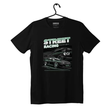 Schwarzes Toyota Supra Mk4 STREET RACING T-shirt