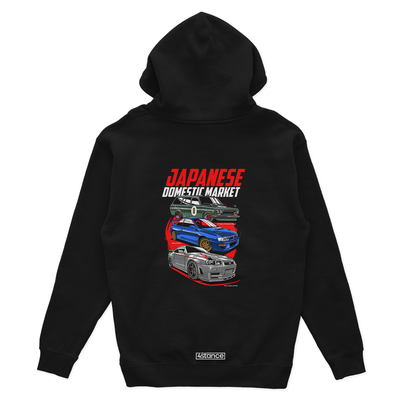 JDM Japanischer Inlandsmarkt schwarzer Hoodie