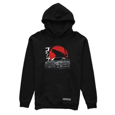 Czarna bluza z kapturem NISSAN GTR R34 GODZILLA