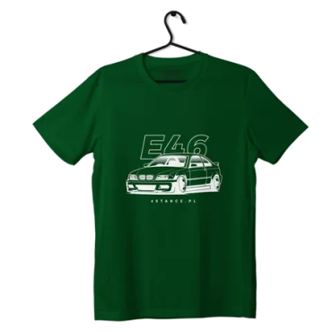 T-shirt koszulka przód BMW E46 zielona