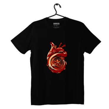 Czarny T-shirt koszulka TURBO HEARTS