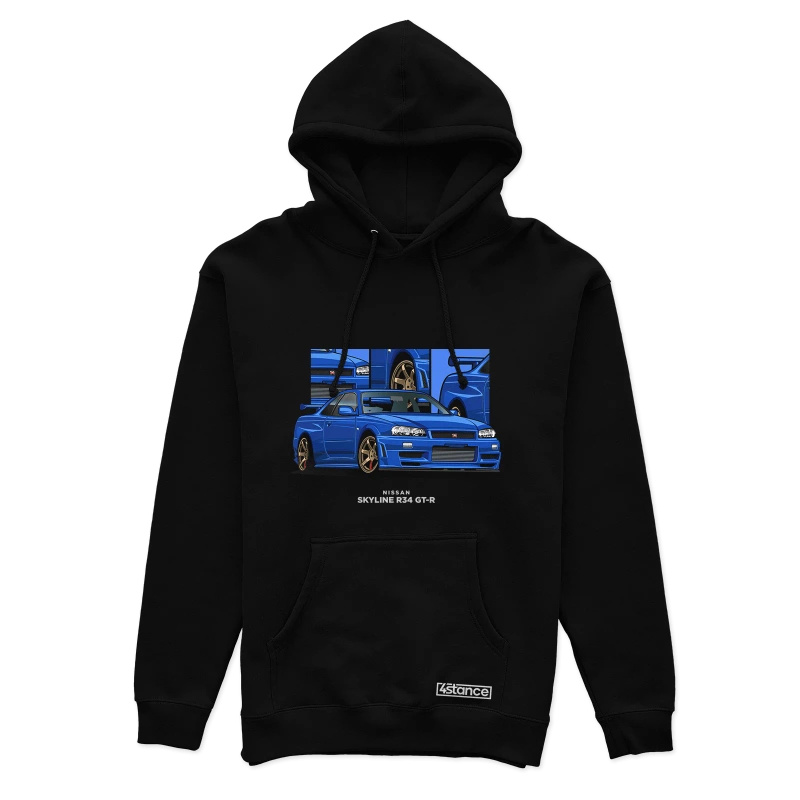 Black hooded sweatshirt NISSAN SKYLINE R34