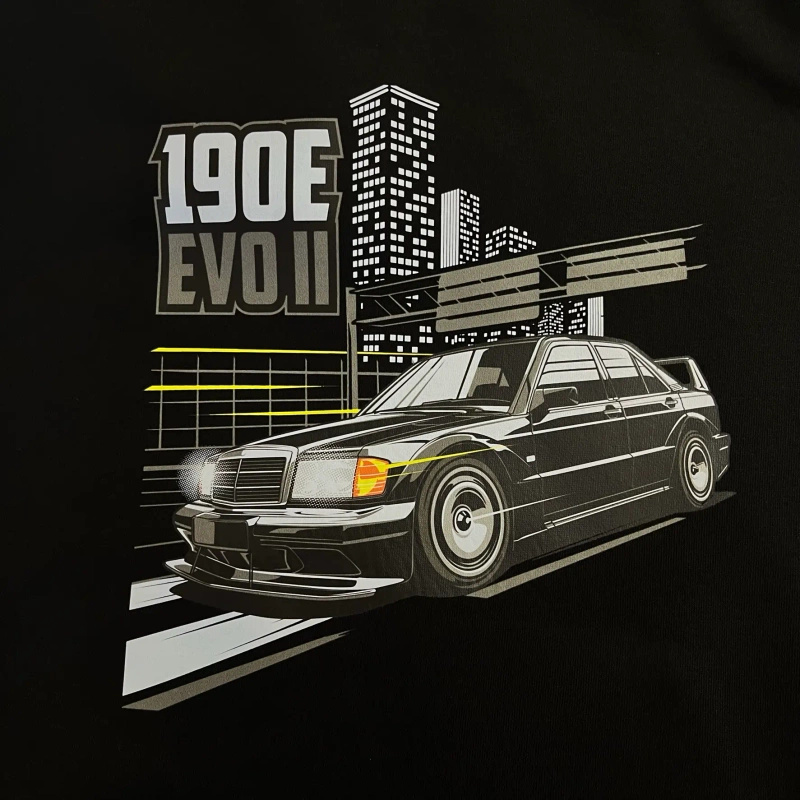 Black Mercedes W201 E190 AMG EVOII T-shirt
