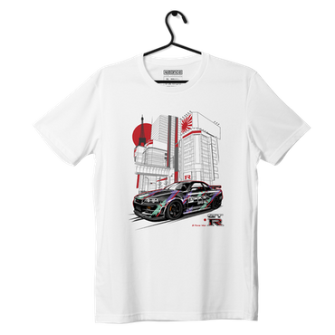 Biały T-shirt Nissan Skyline GT-R R34 Nismo HKS