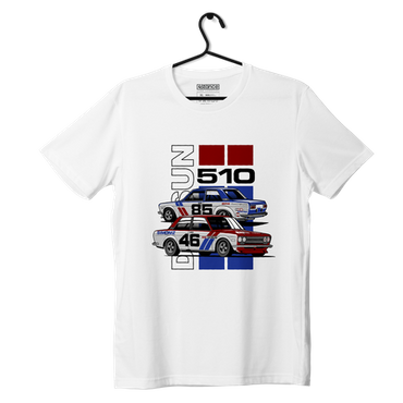 Biały T-shirt koszulka DATSUN 510 BRE