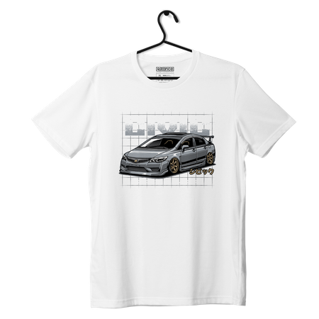 Biały T-shirt koszulka HONDA CIVIC FD