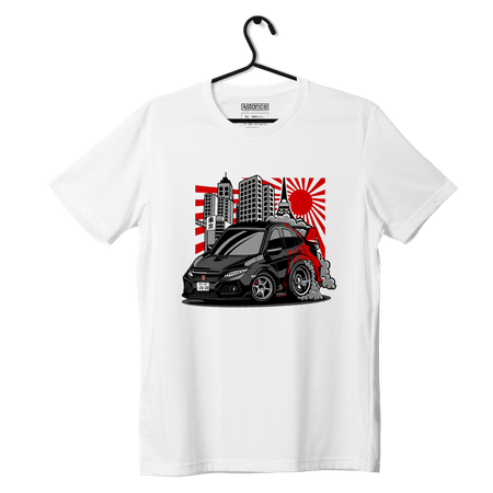 Biały T-shirt koszulka Honda Civic FK8