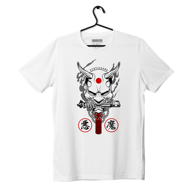 Biały T-shirt koszulka ONI Static gang