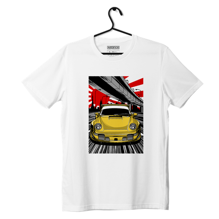 Biały T-shirt koszulka Porsche 911 Turbo Ruf CTR