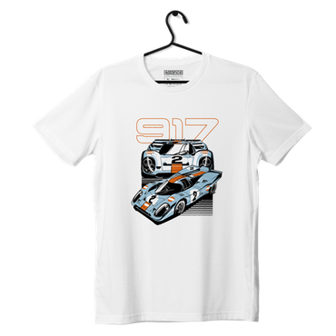 Biały T-shirt koszulka Porsche 917