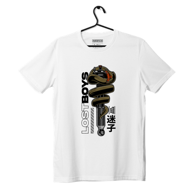 Biały T-shirt koszulka SNAKE COILOVER