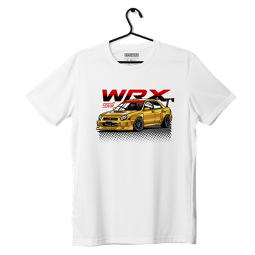 Biały T-shirt koszulka Subaru Impreza WRX Bugeye