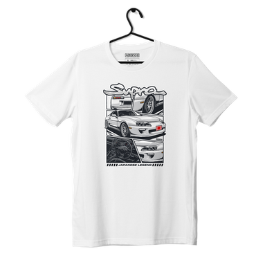 Biały T-shirt koszulka TOYOTA SUPRA MK4 MANGA