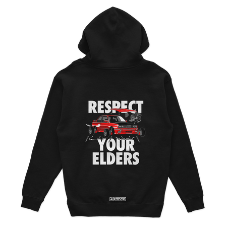Czarna bluza z kapturem RESPECT YOUR ELDERS