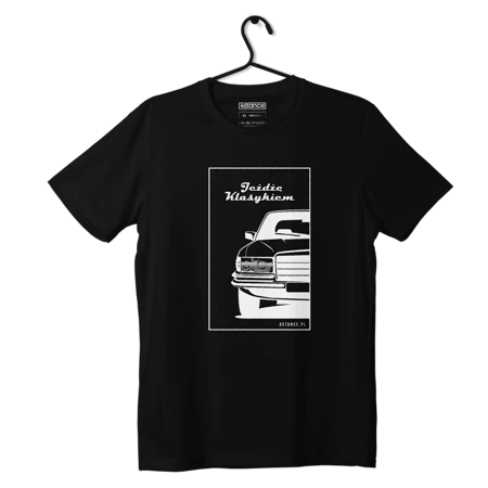 Czarny T-shirt MERCEDES W123 Jeżdżę klasykiem