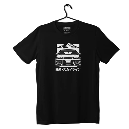 Czarny T-shirt NISSAN  R33 JAPAN