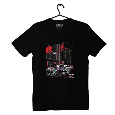 Czarny T-shirt Nissan Skyline GT-R R34 Nismo HKS