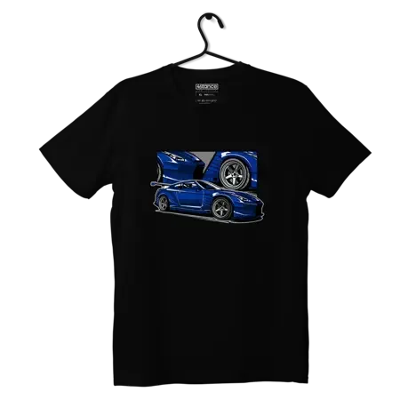 Czarny T-shirt Nissan Skyline GT-R R35 Blue