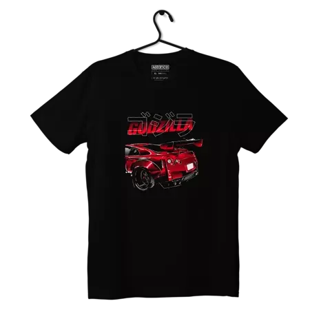 Czarny T-shirt Nissan Skyline GT-R R35 GOJIRA