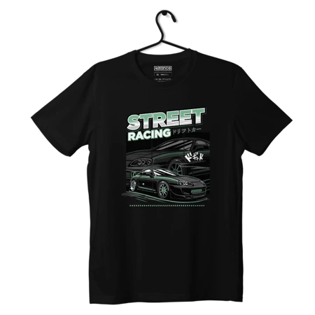 Czarny T-shirt TOYOTA SUPRA MK4 STREET RACING