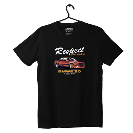 Czarny T-shirt koszulka BMW E30 Respect