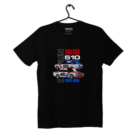 Czarny T-shirt koszulka DATSUN 510 BRE